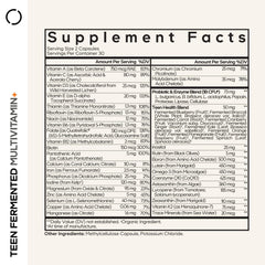 Close-up of teen multivitamin tablets