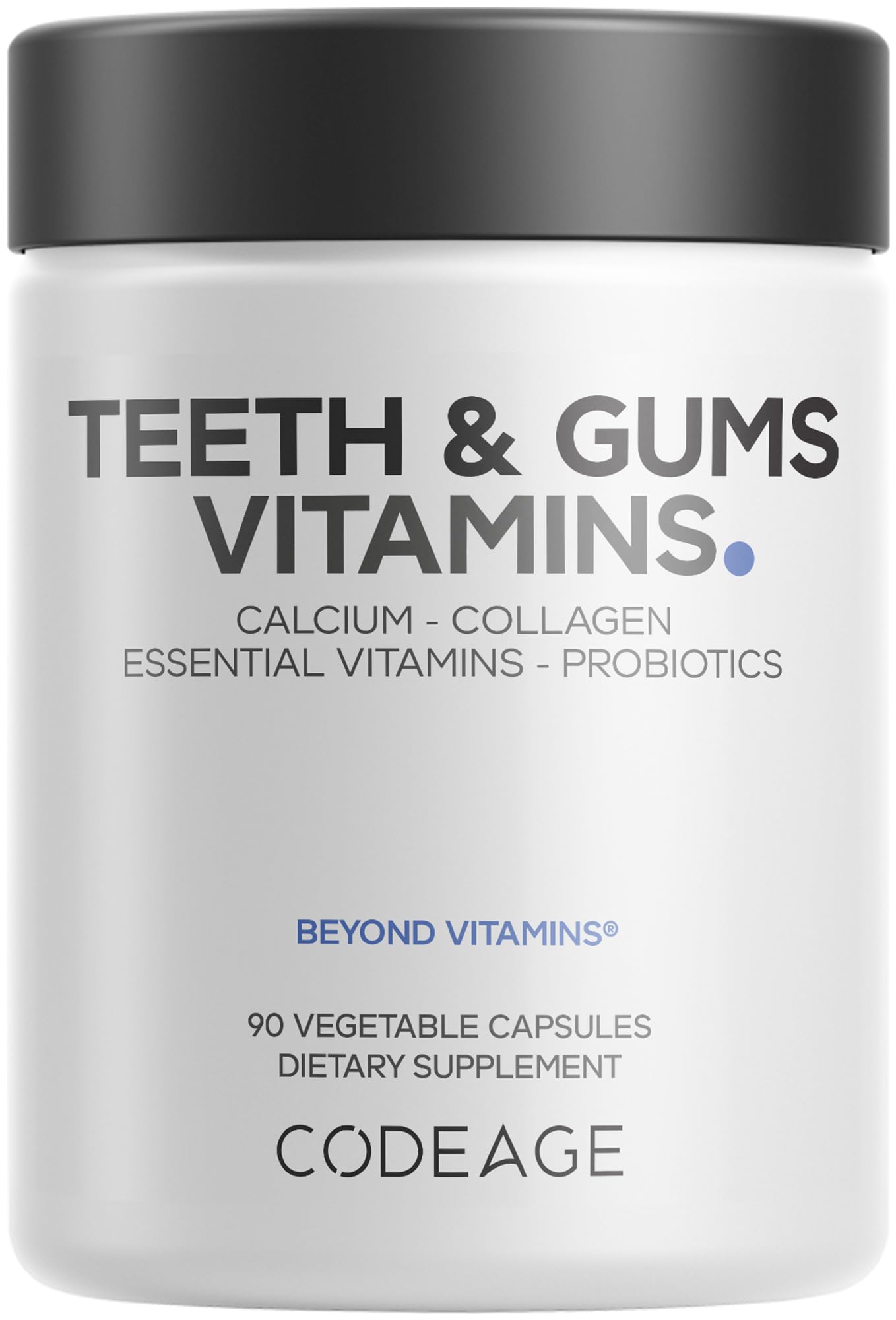 Codeage Teeth & Gums Vitamins + Oral Probiotics bottle with 90 capsules