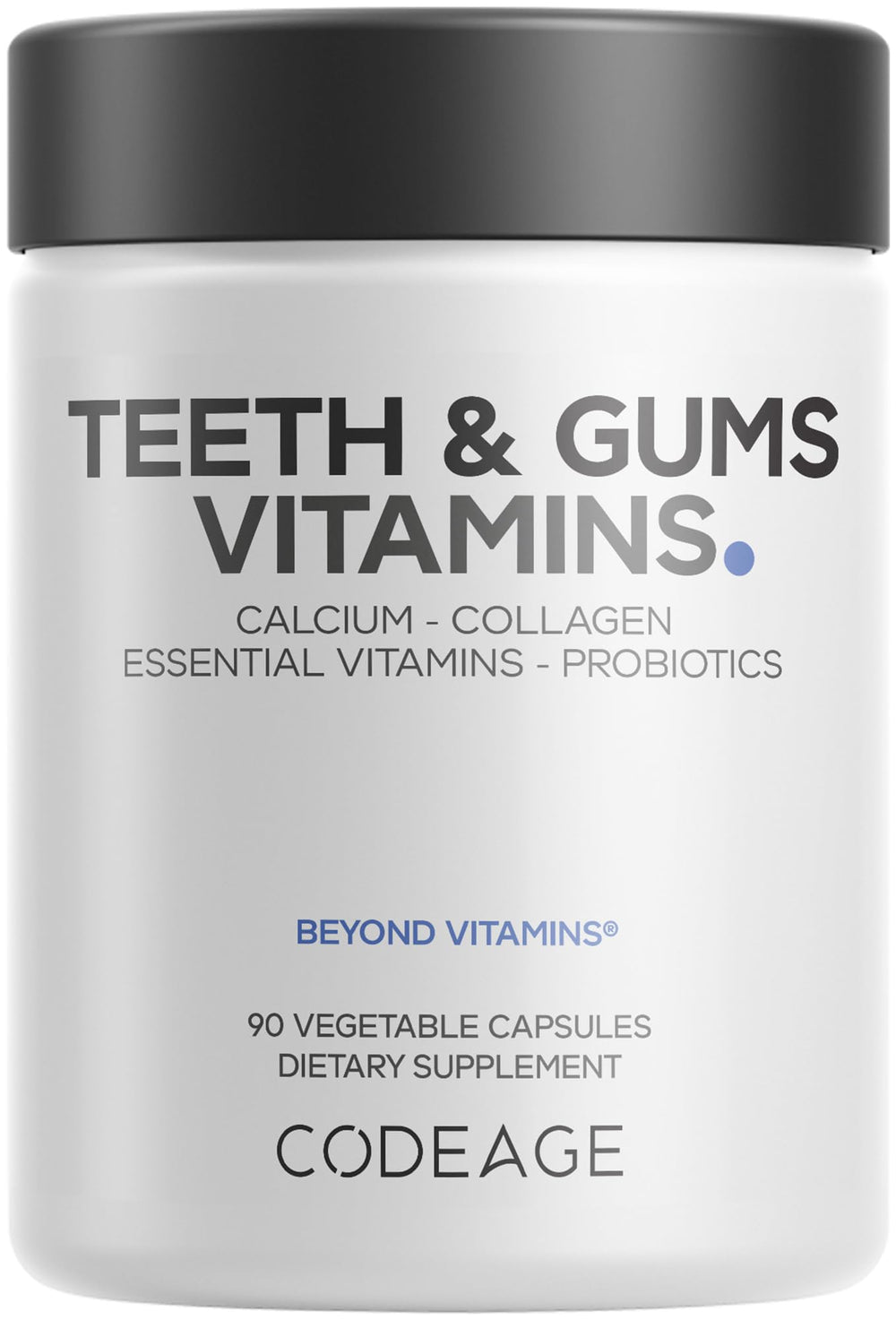 Codeage Teeth & Gums Vitamins + Oral Probiotics bottle with 90 capsules
