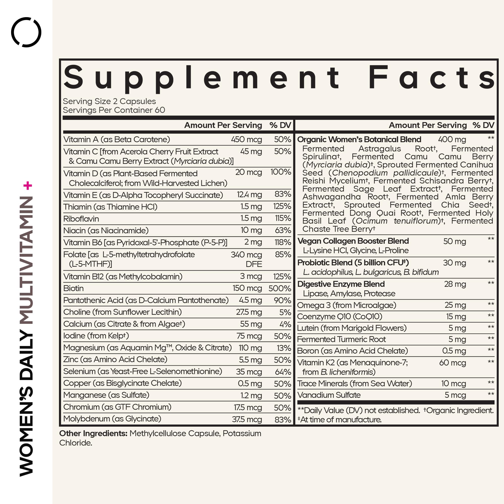 Fermented vitamins and minerals capsules close-up