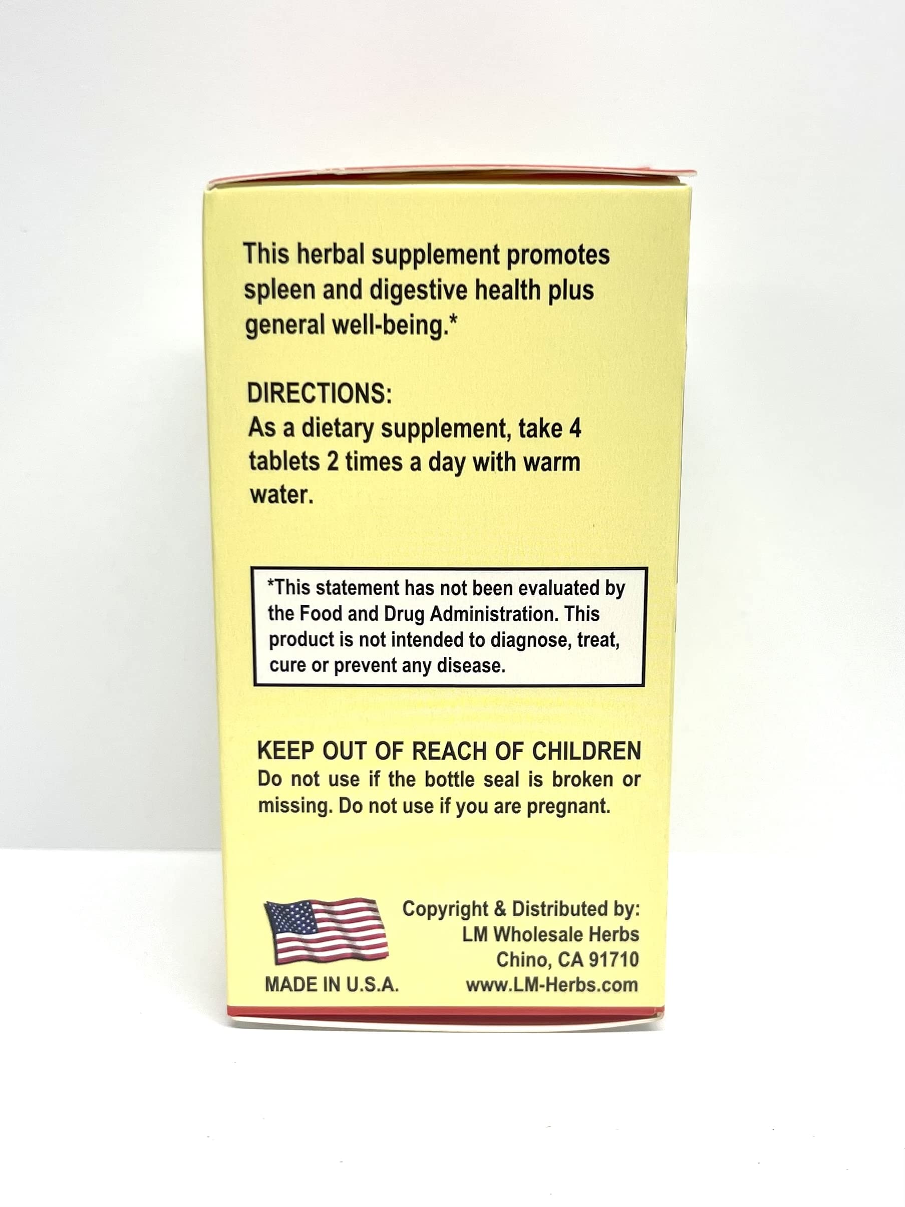 Made in USA seal on Codonopsis root herbal supplement packaging