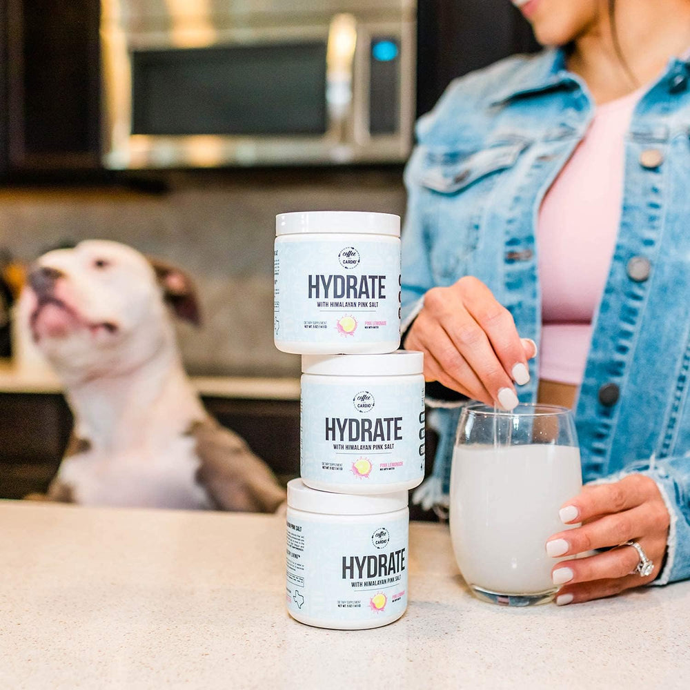 Coffee Over Cardio Hydrate outdoor workout scene conveys portable hydration on tough training days