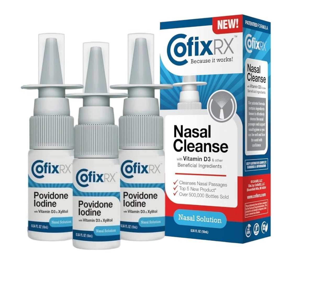 CofixRx Nasal Cleanse Solution Spray bottle 0.34 fl oz / 10 mL