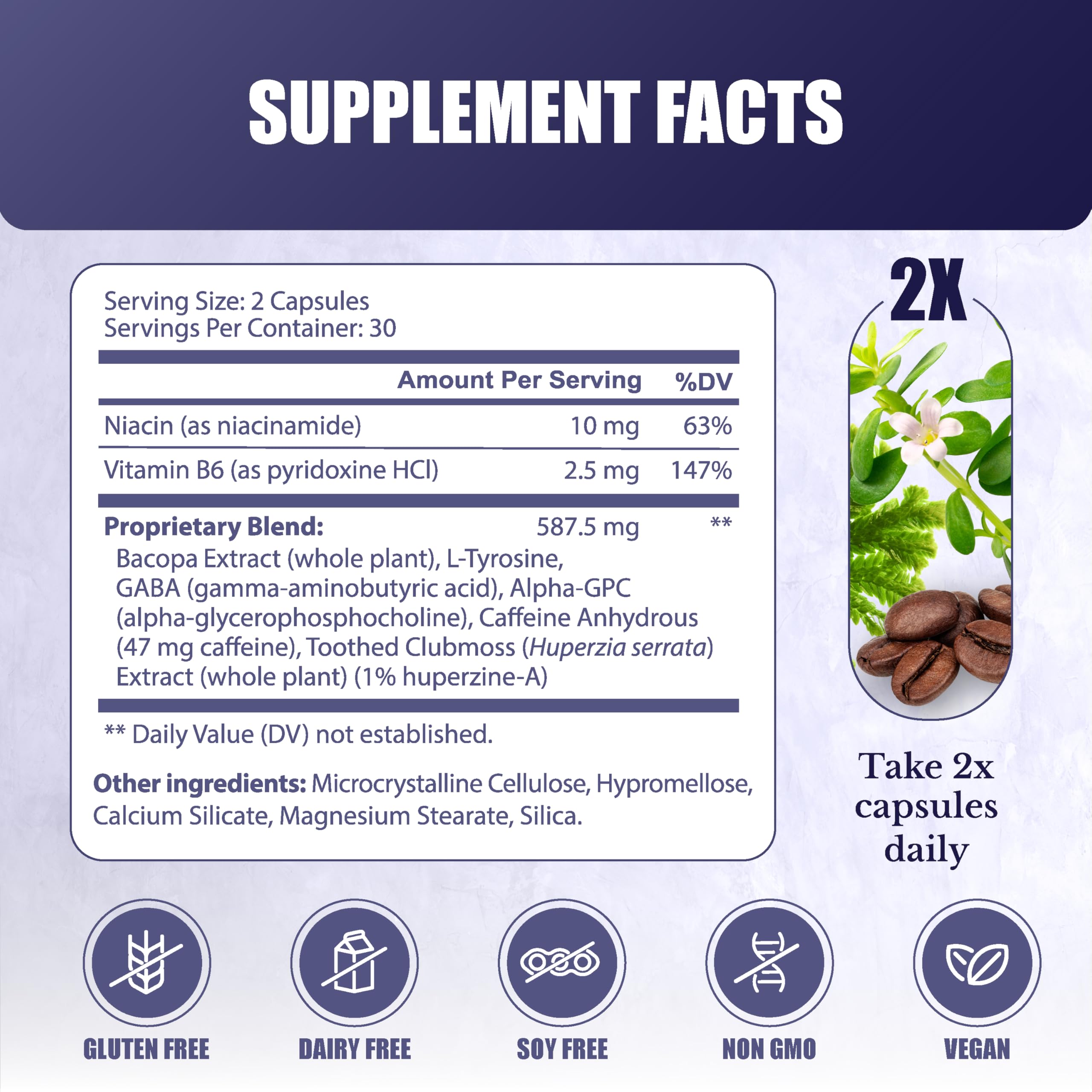 Close-up of Cognilux ingredient list