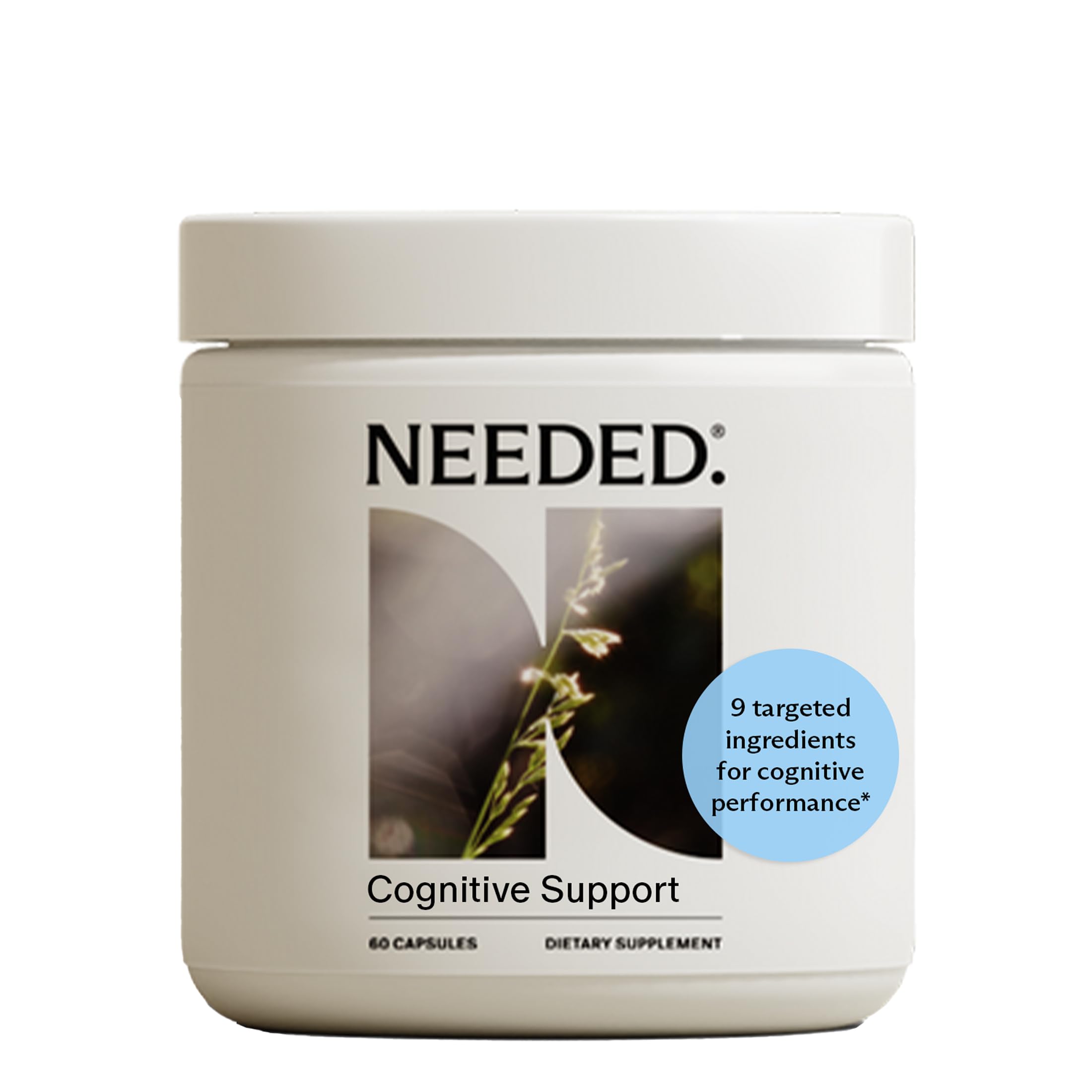 Hero image for cognitive support supplement featuring Ashwagandha, Reishi and Lion’s Mane mushrooms