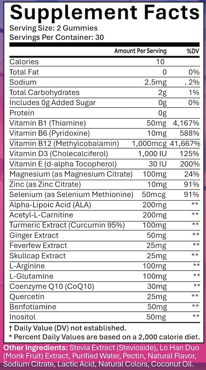 Nerve health and cognitive support gummies lifestyle image