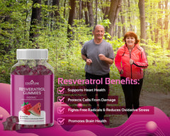 Raspberry-watermelon flavored CogniTune Resveratrol Gummies