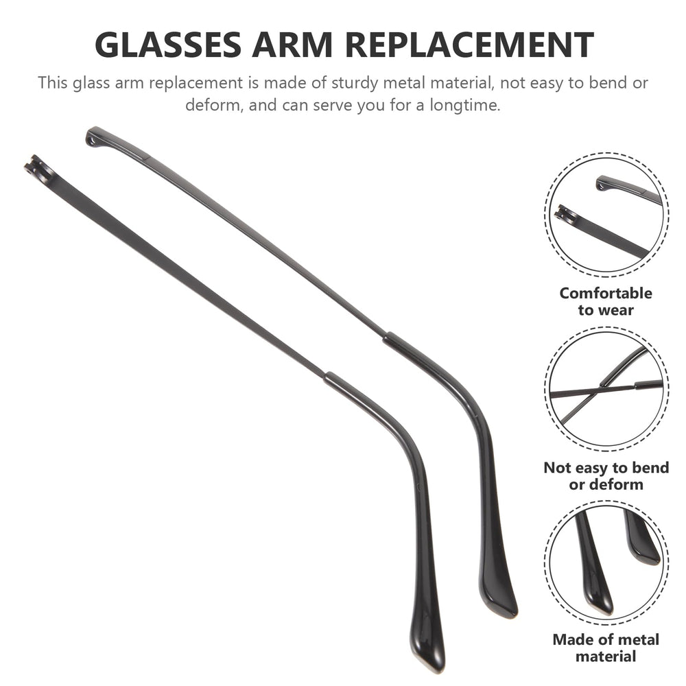 Eyeglasses arm replacement arms attached to frame for testing