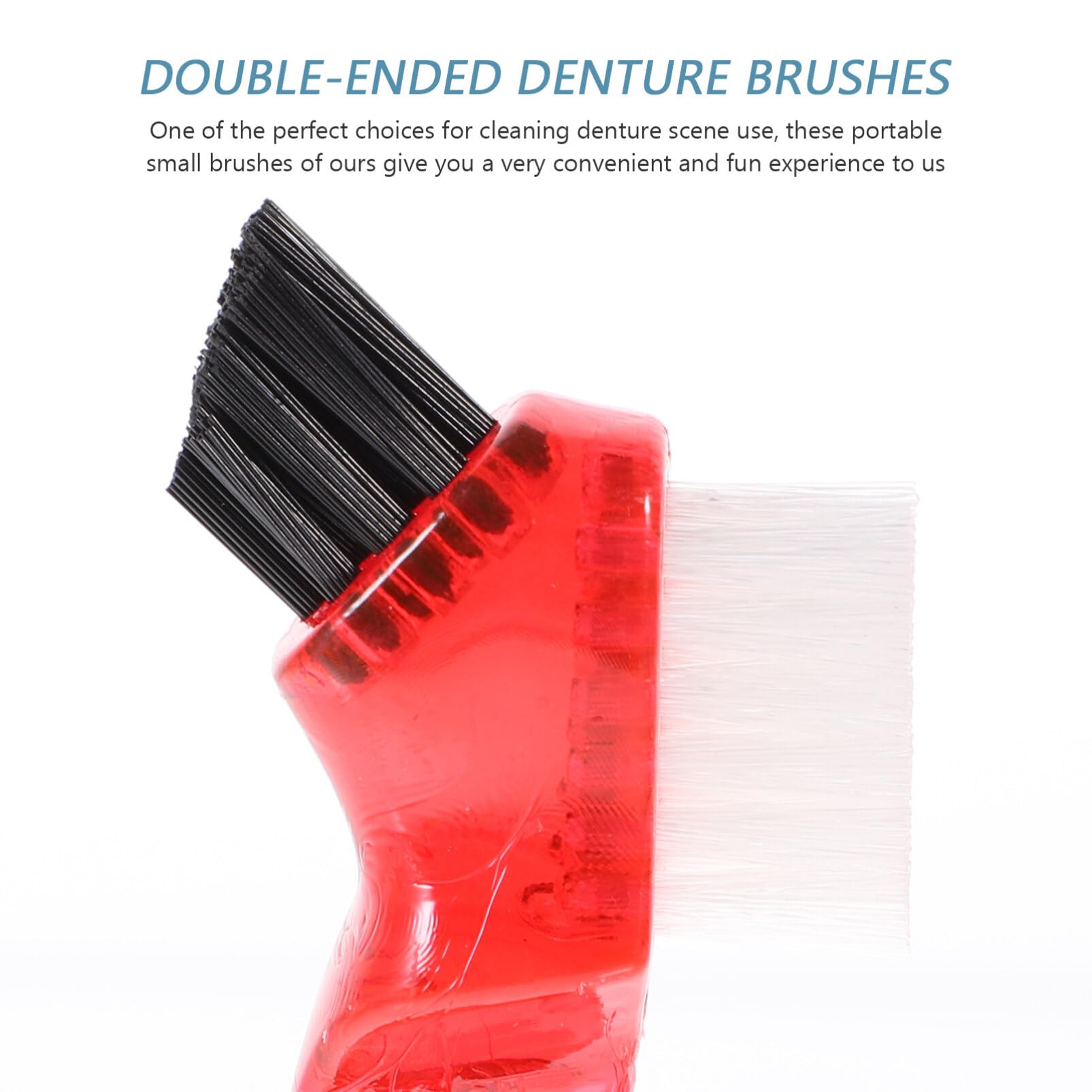 Compact size denture cleaning brush