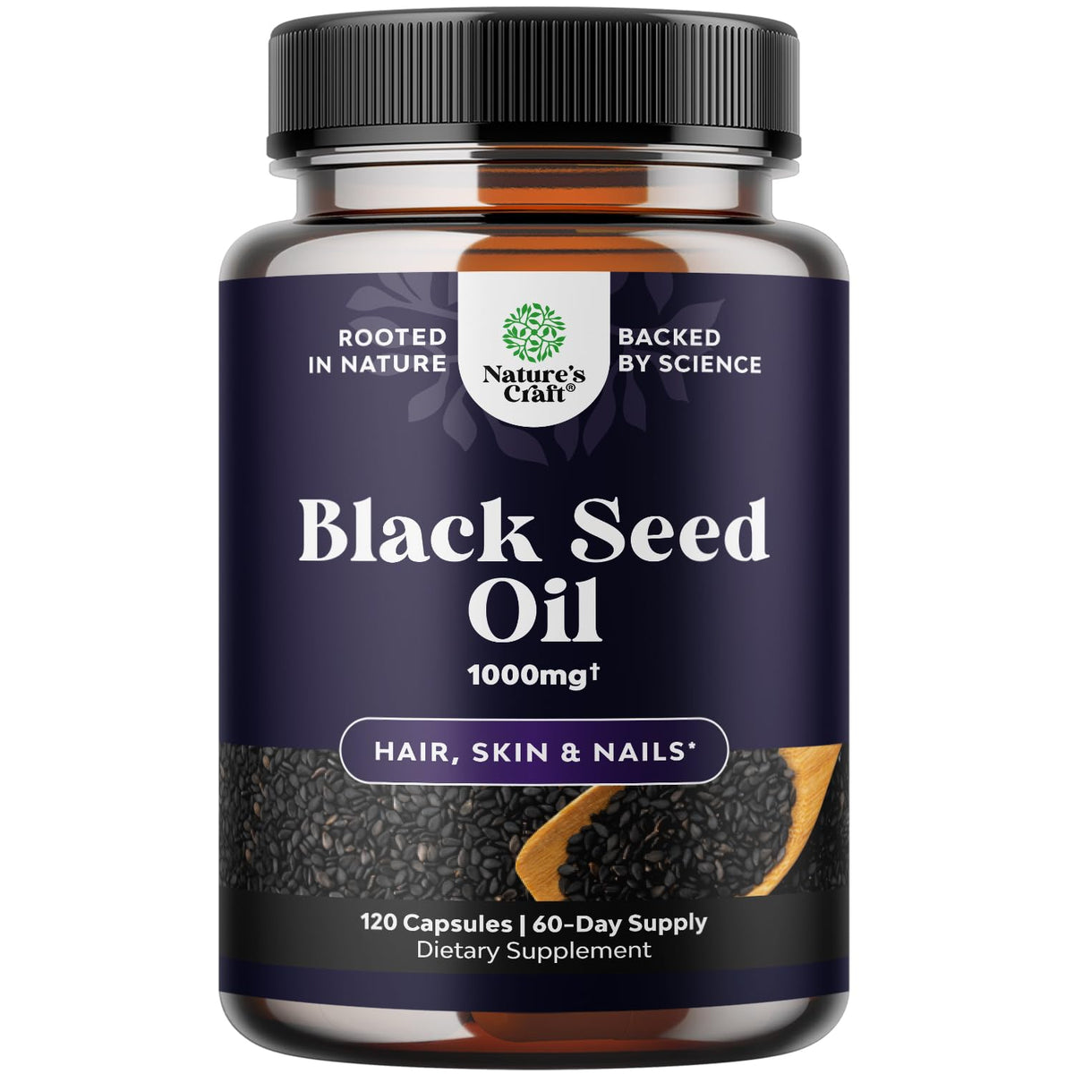 Box and bottle of cold pressed black seed oil capsules