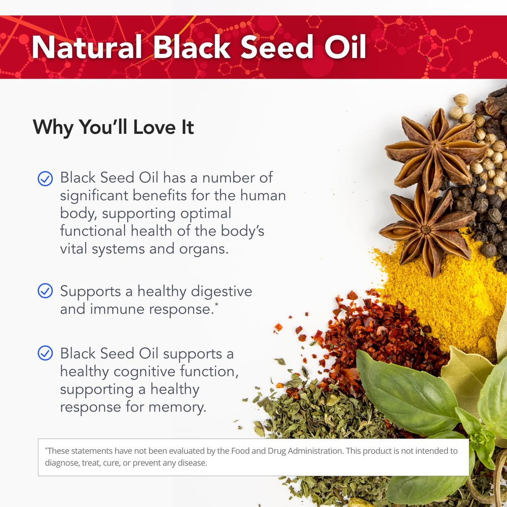 Freshly cold-pressed Mediterranean black seed oil illustration