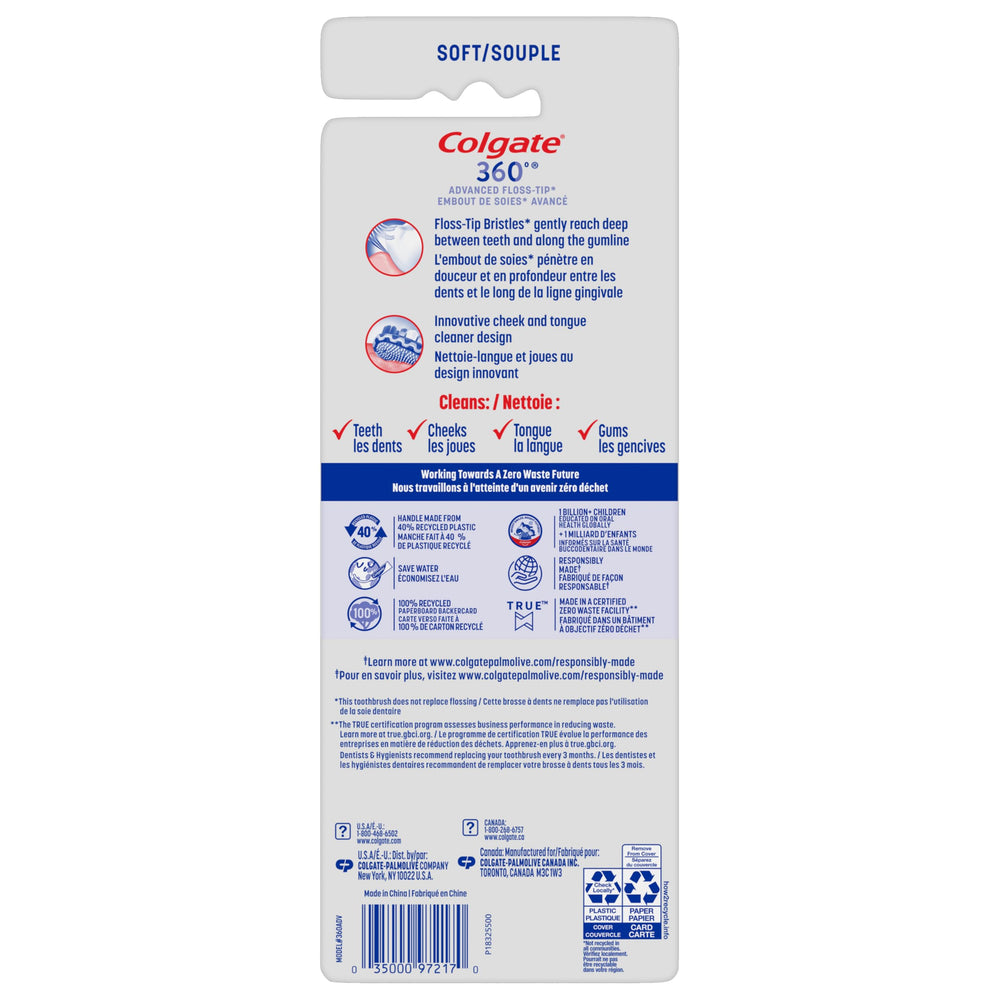 Odor-clearing tongue cleaner and bristles