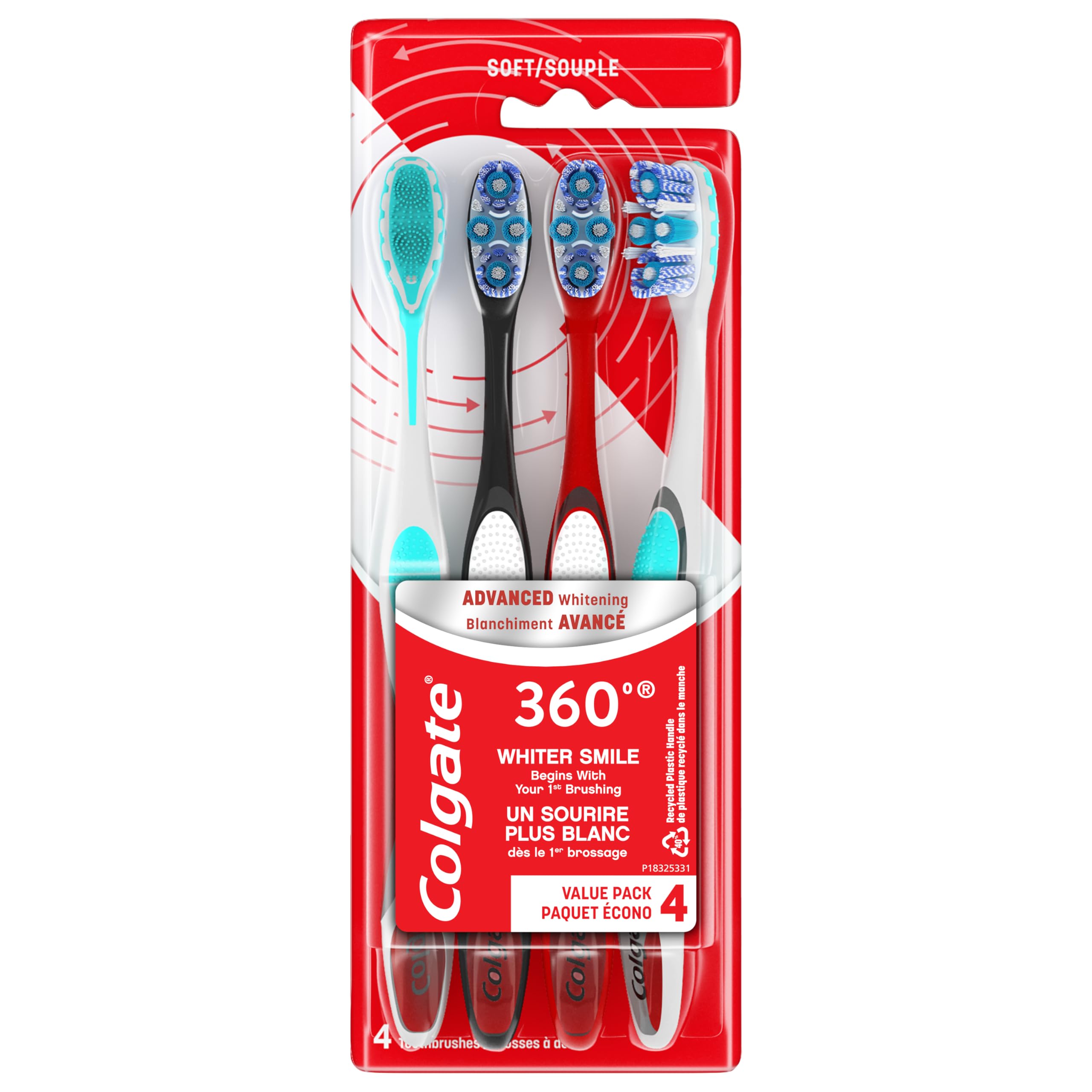 Colgate 360 bristles reaching deep between teeth