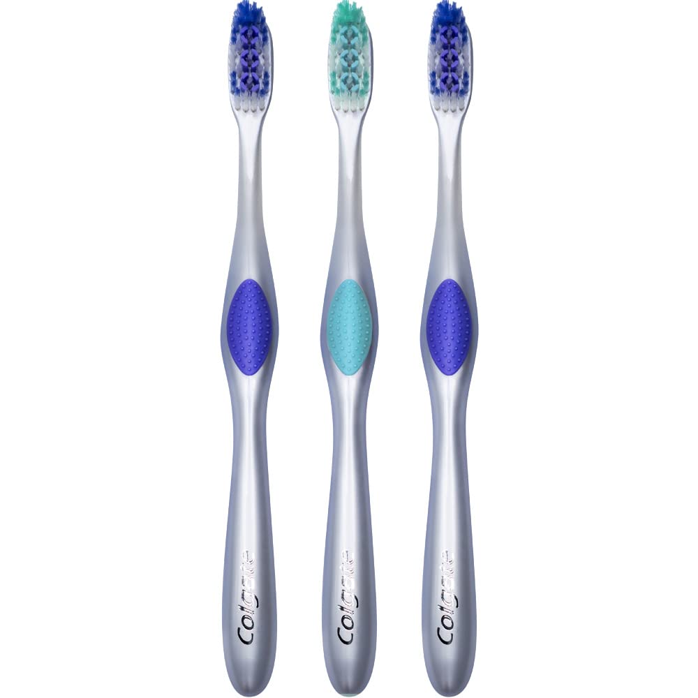 Close-up of ultra-soft bristles on Colgate 360 Enamel Health Sensitive toothbrush