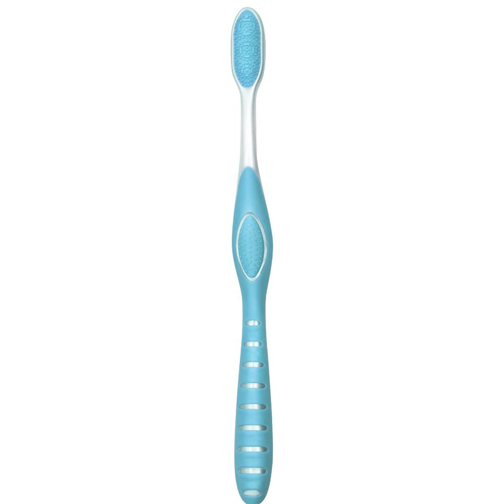 Colgate 360 Enamel Health Sensitive toothbrush showing compact head design