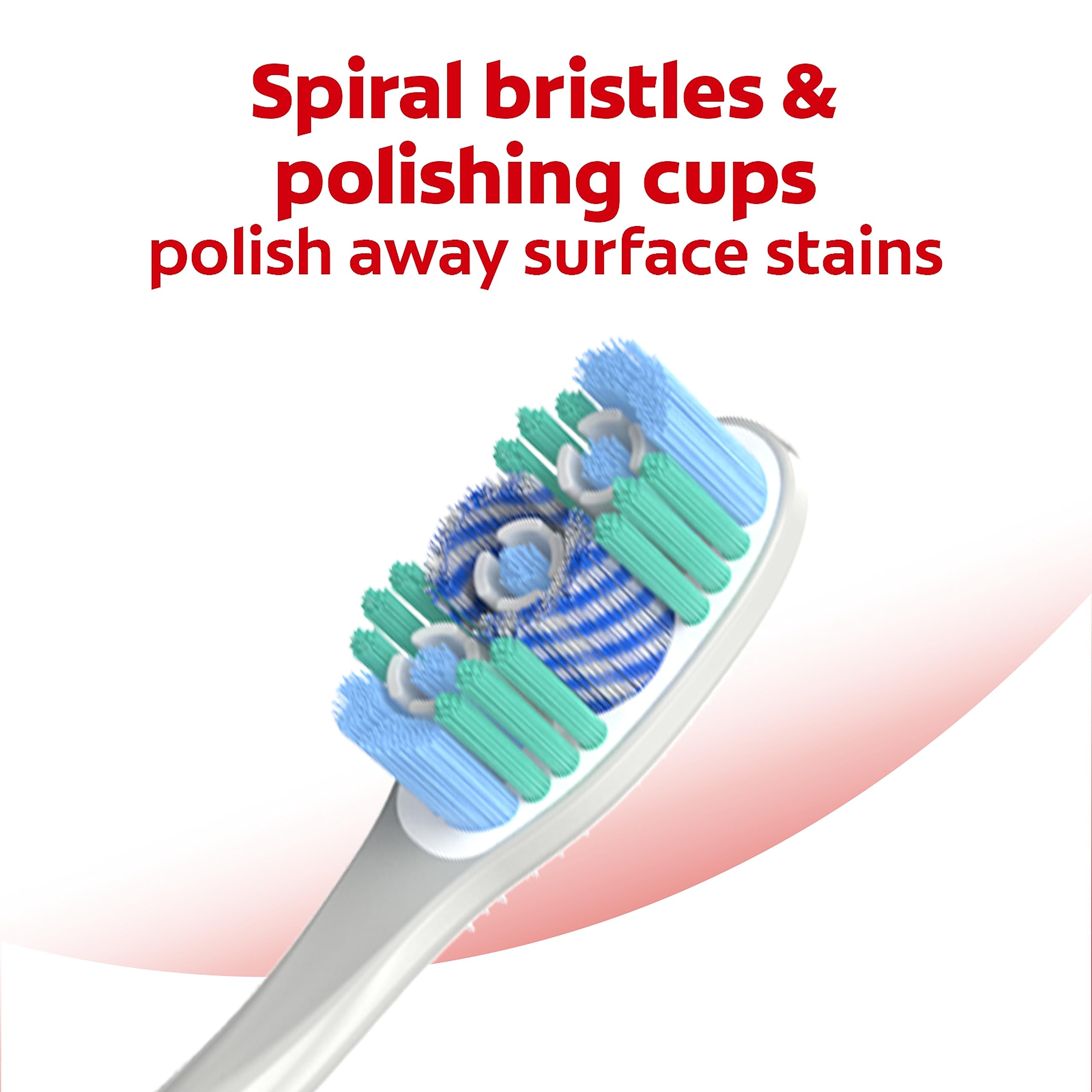 Close-up of Colgate 360 Optic White Soft toothbrush bristles