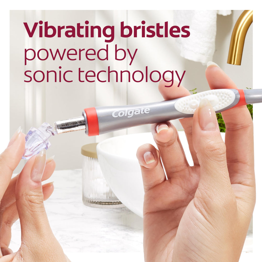 Tongue and cheek cleaner attachment on Colgate 360° toothbrush
