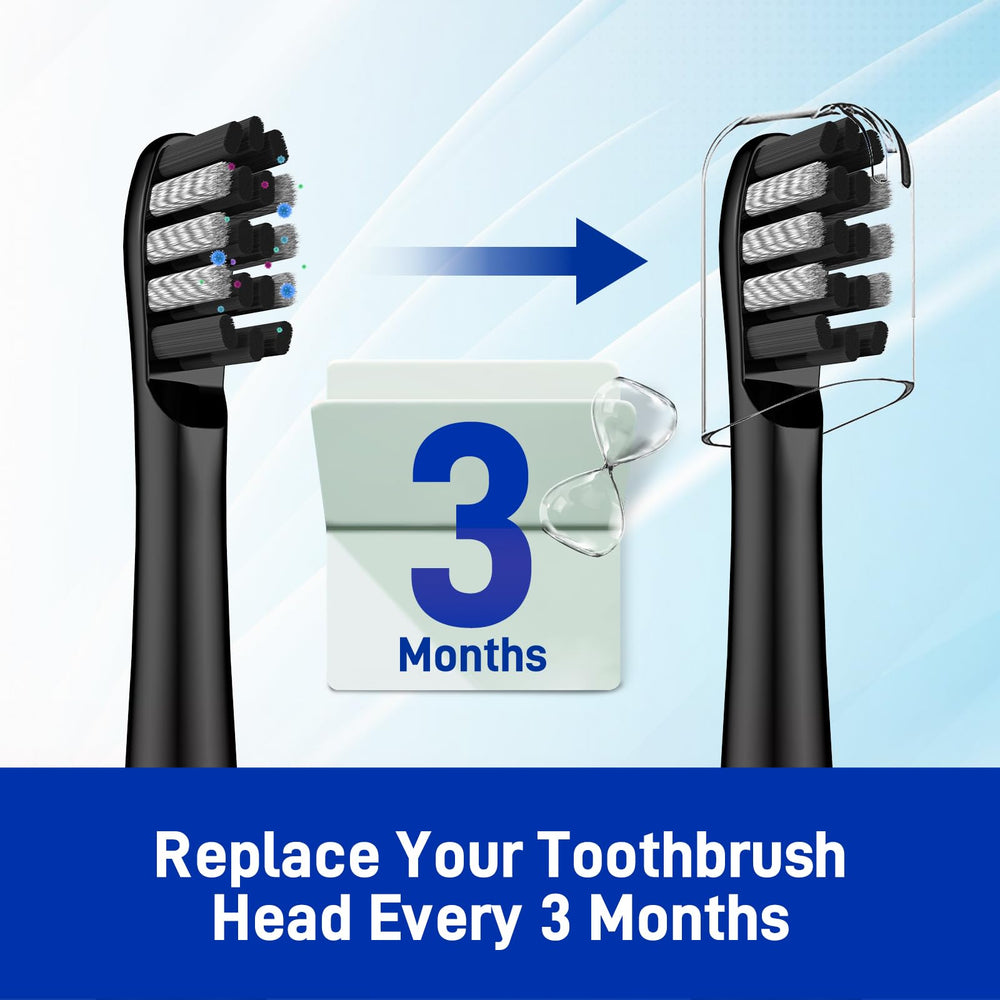 Round-ended bristles provide gentle cleaning and tooth protection