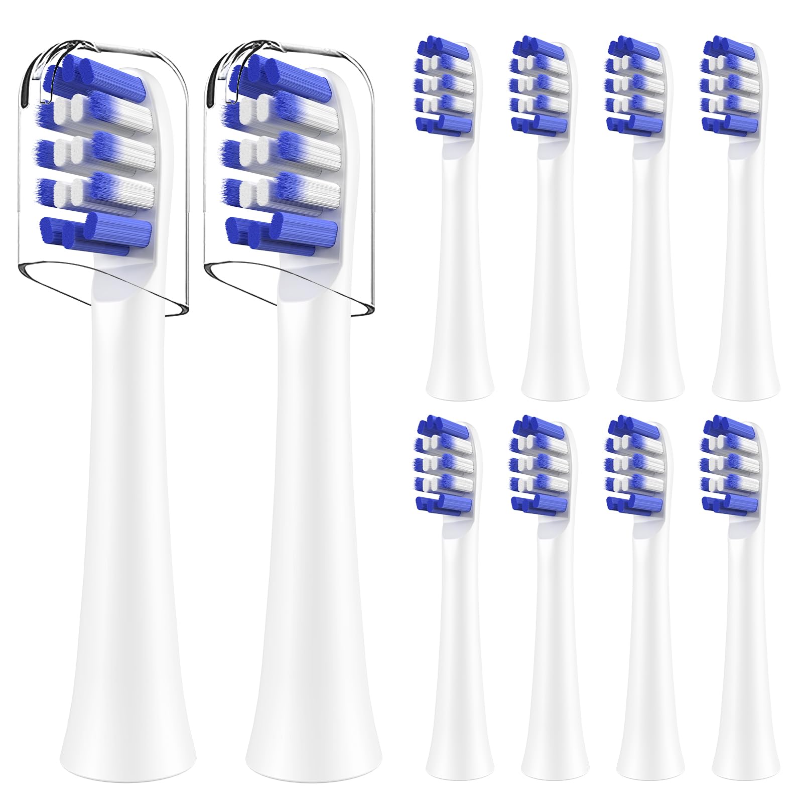 Replacement toothbrush heads compatible with Colgate 360 Deep Clean – 10 pack, white