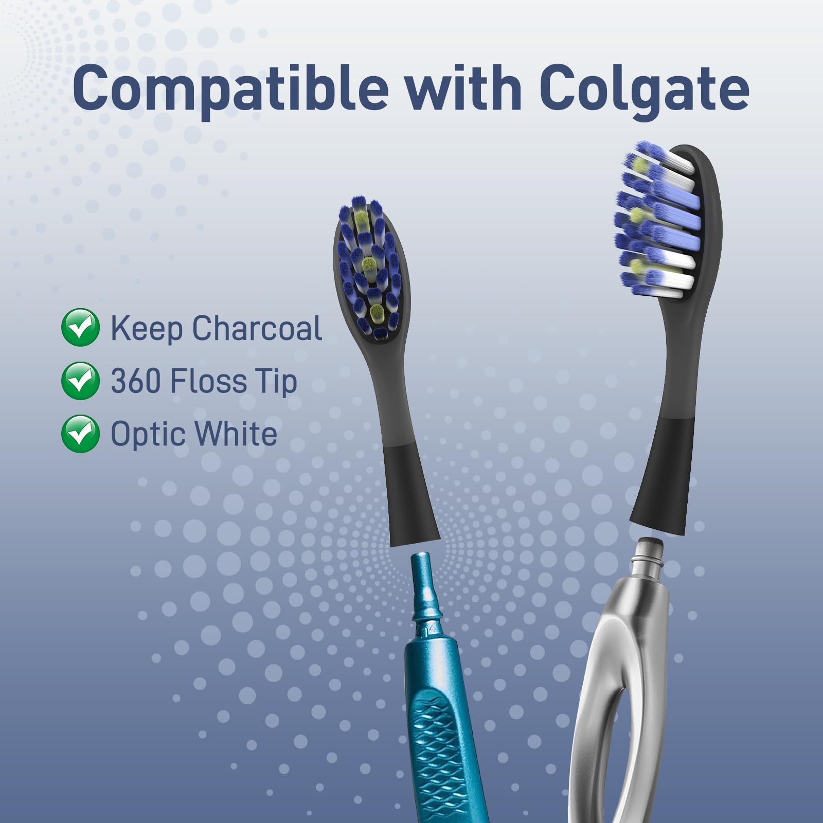Replacement toothbrush head showing integrated tongue cleaner on reverse