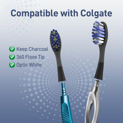 Replacement toothbrush head showing integrated tongue cleaner on reverse
