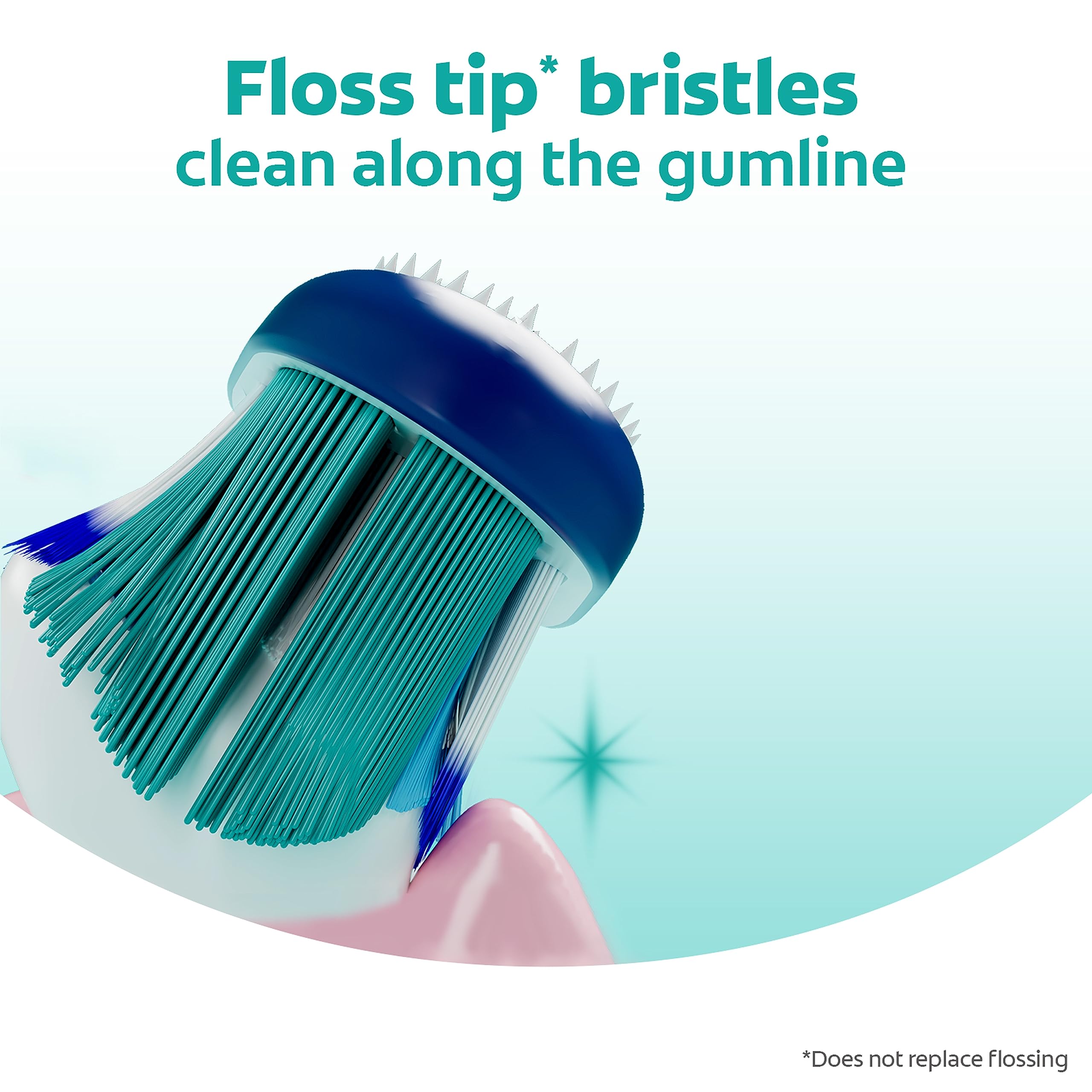 Cheek and tongue cleaner on Colgate 360 toothbrush