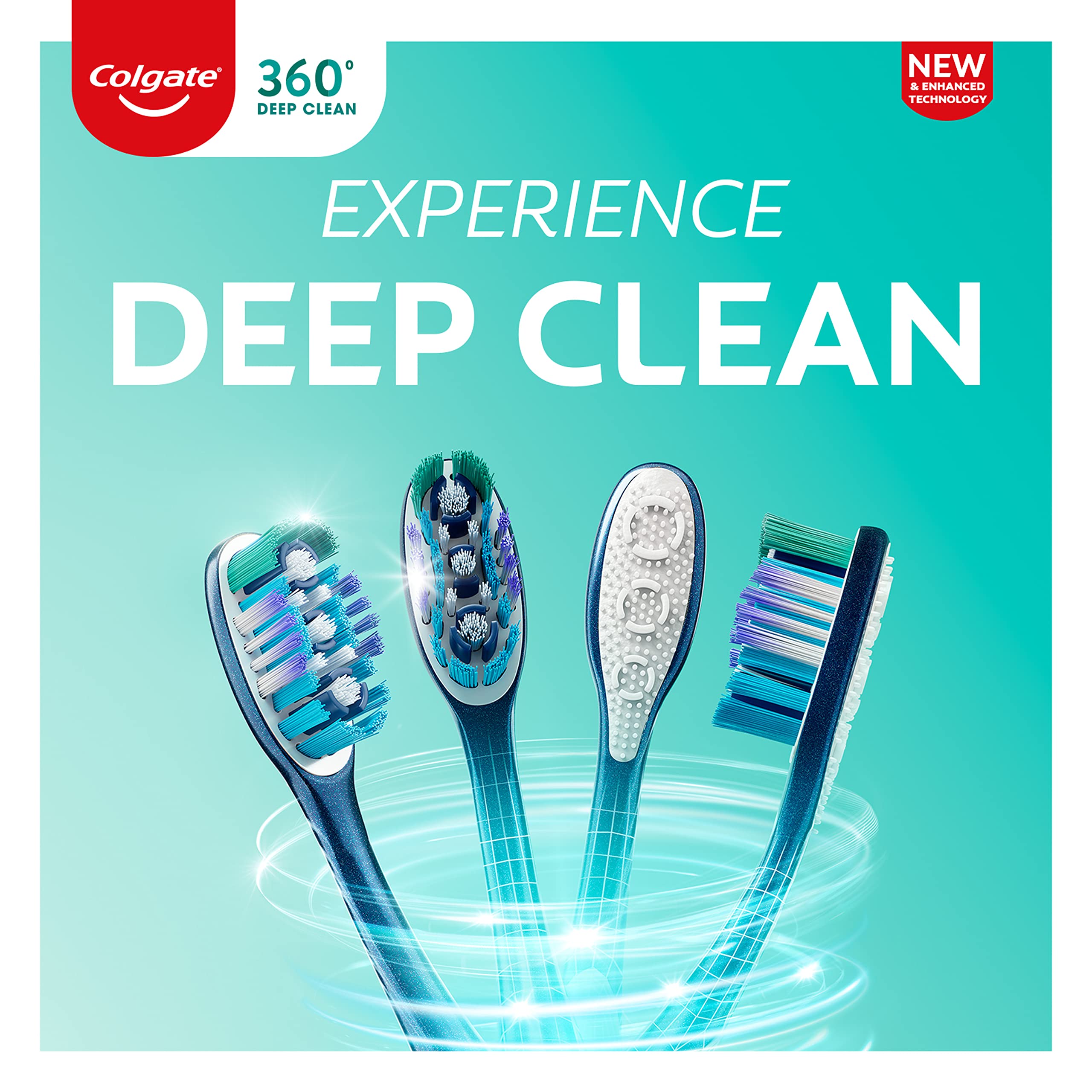 Side view of Colgate 360 toothbrush pack of 5