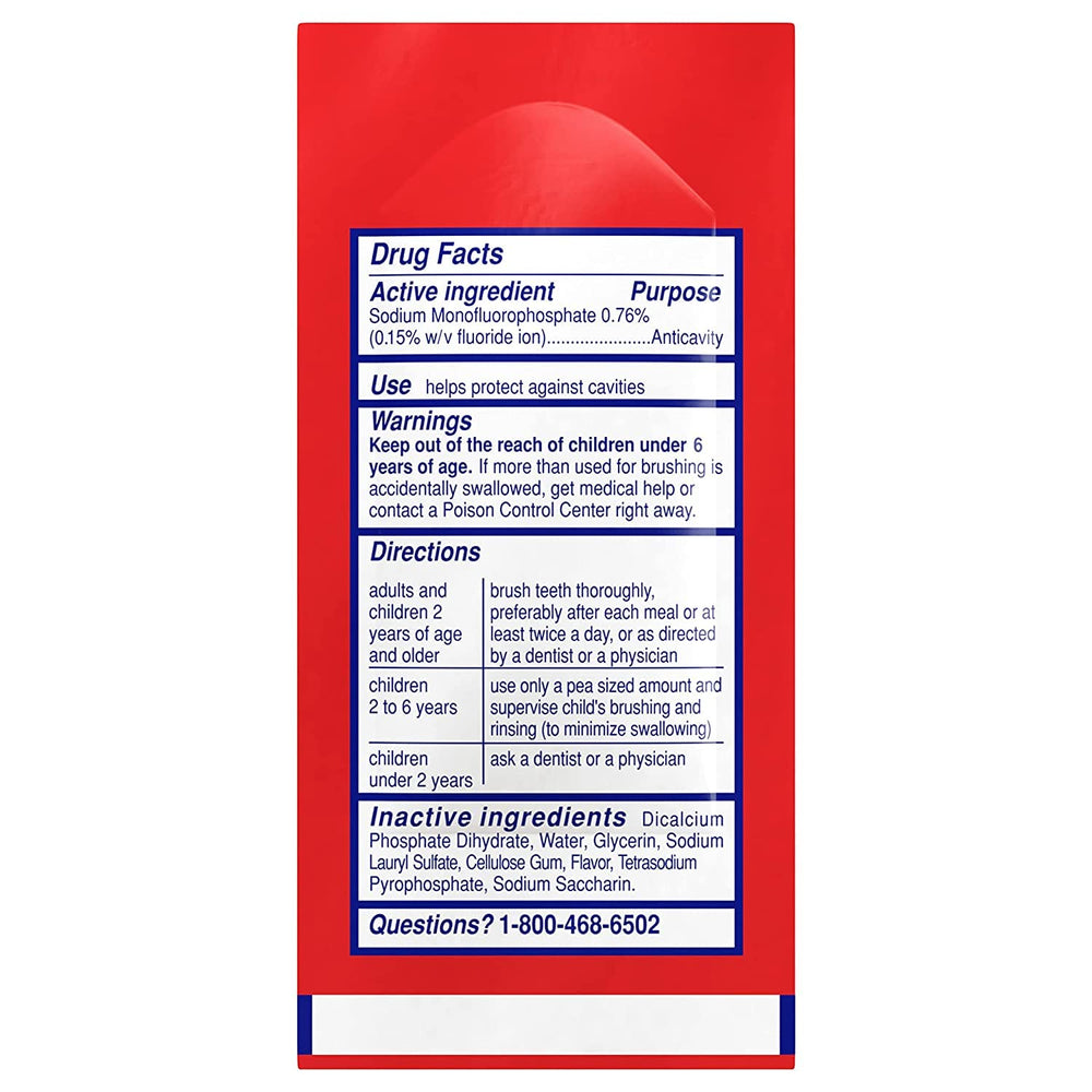 Colgate Anticavity Paste 2oz product label and branding
