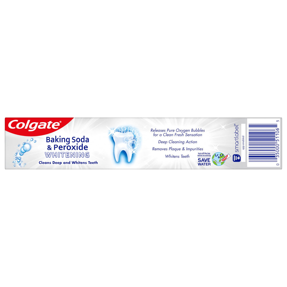 Whitening action showing oxygen bubbles from baking soda and peroxide