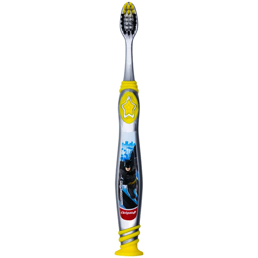 Batman-themed kids toothbrush handle in blue