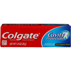 Colgate Cavity Protection Toothpaste Regular Flavor 1 oz tubes stacked