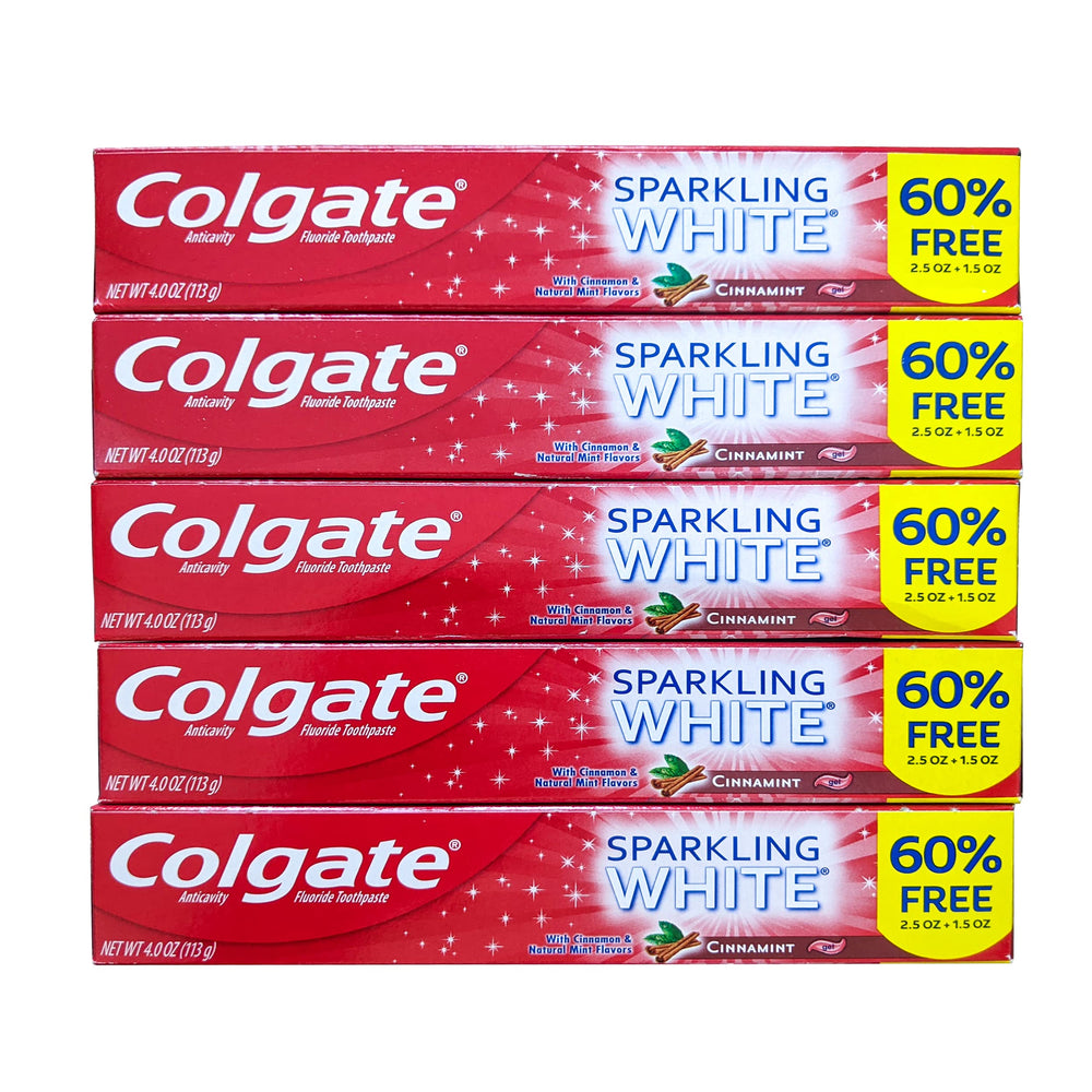 Colgate Cinnamint Fluoride Toothpaste 5-Pack packaging