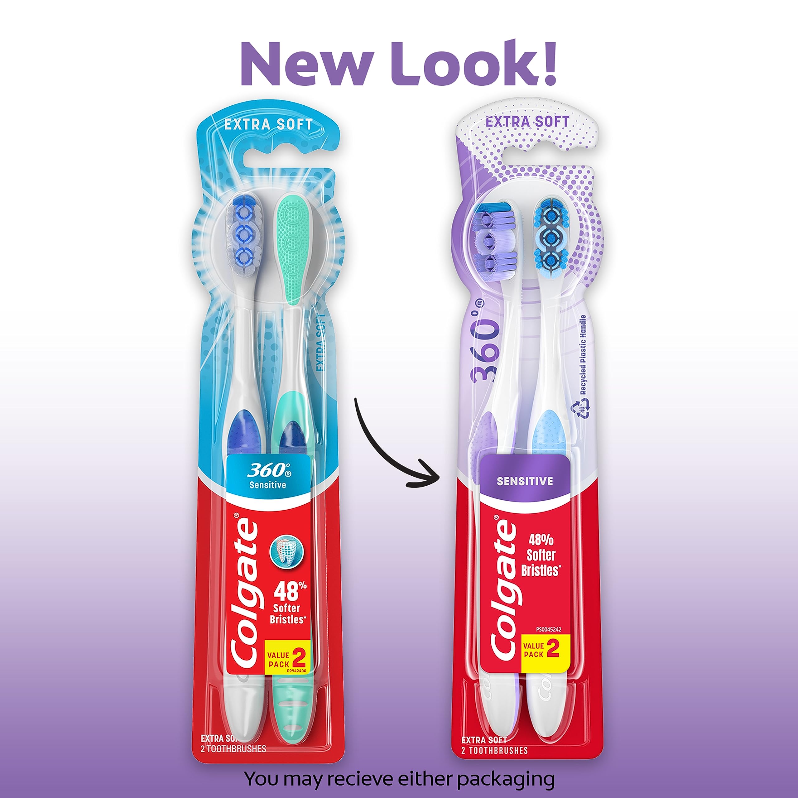 Close-up of raised cleaning tip on Colgate 360 toothbrush