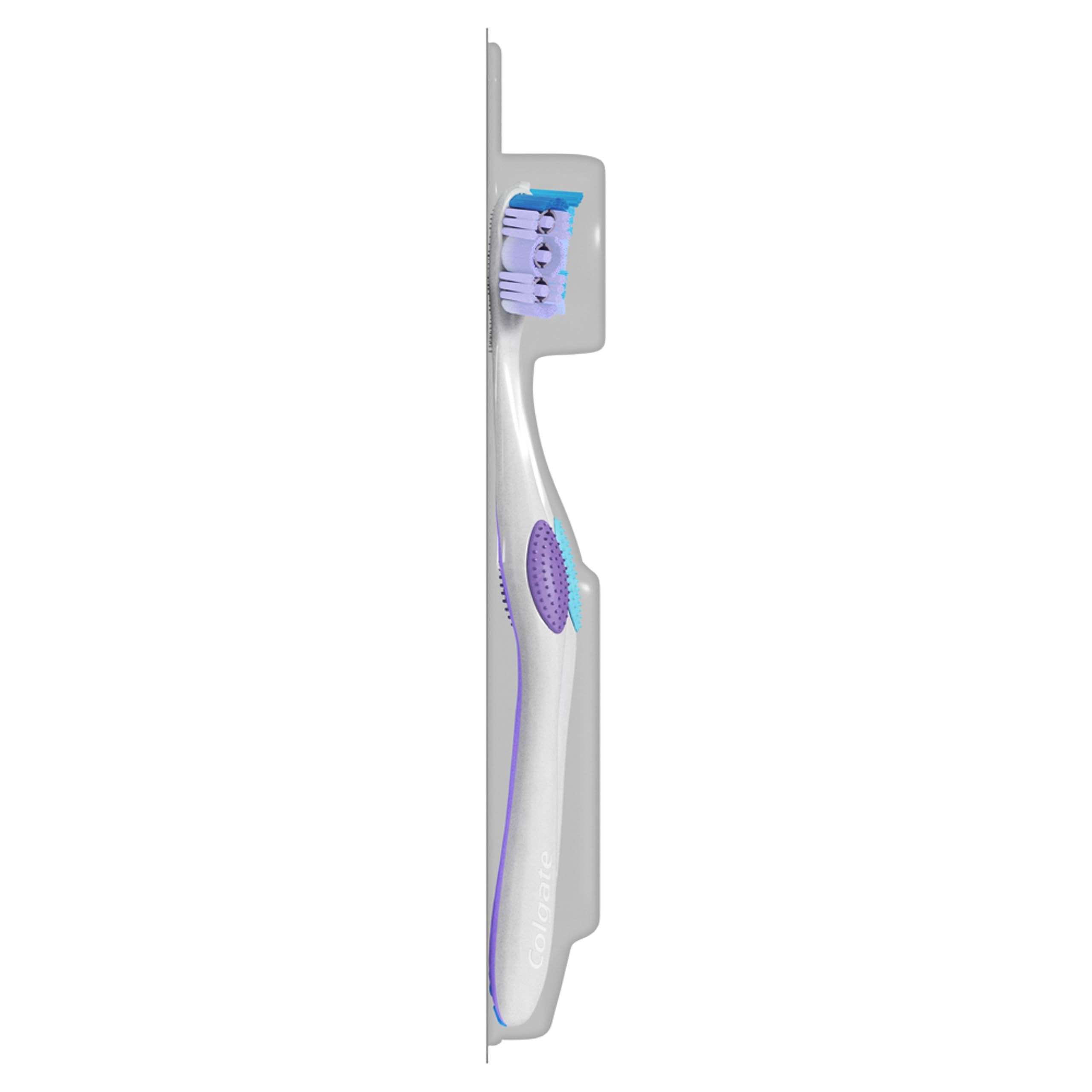 Detail of raised cleaning tip on toothbrush head