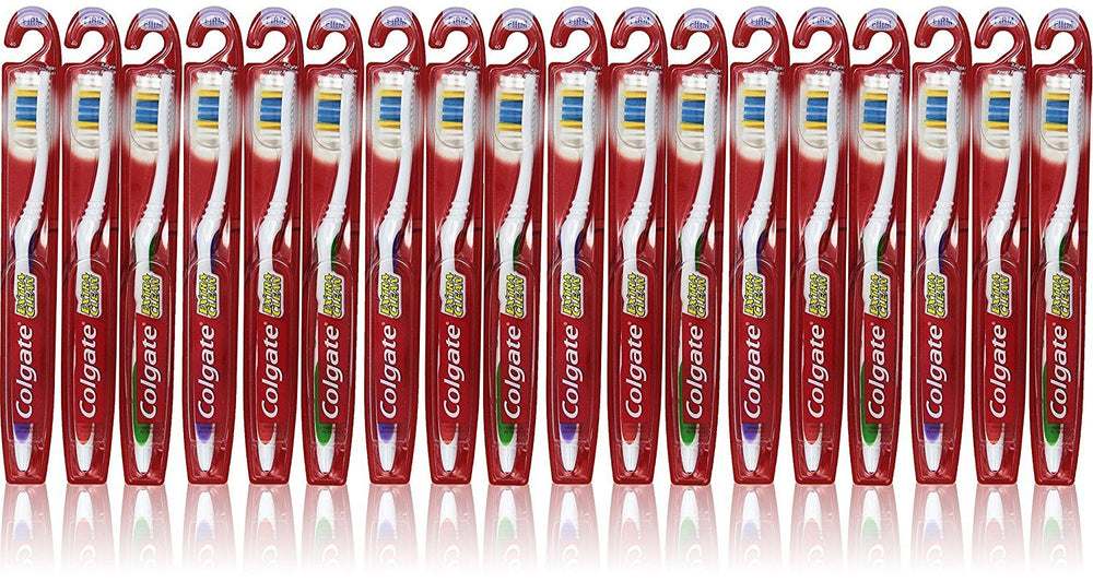 Colgate Extra Clean Toothbrush Full Head Firm #40 Pack of 18 with cleaning tip and non-slip grip