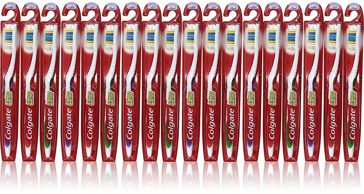 Colgate Extra Clean Toothbrush Full Head Firm #40 Pack of 18 with cleaning tip and non-slip grip
