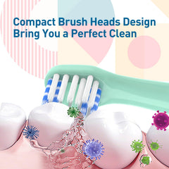 Close-up of Colgate Hum replacement brush head bristles