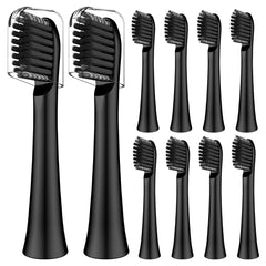 Colgate Hum compatible replacement toothbrush head, black, 10-pack