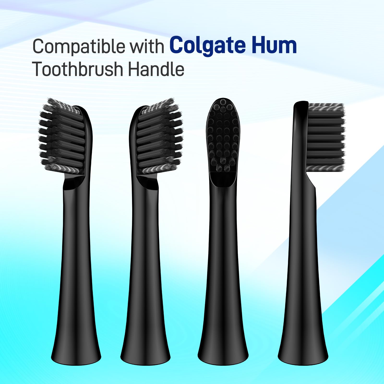 Replacement toothbrush head compatible with Colgate Hum Smart Battery, front view