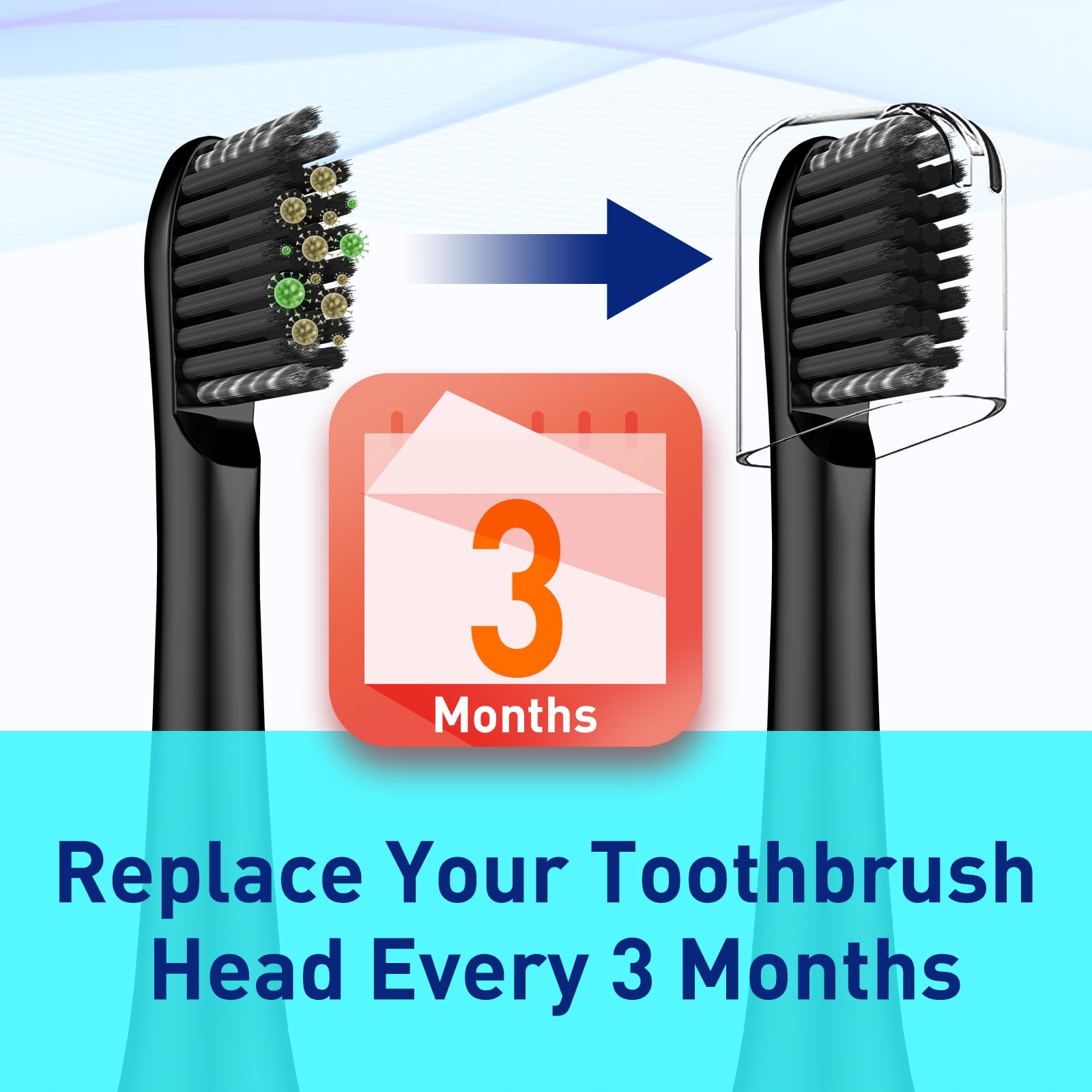 Packaging view of black Colgate Hum replacement toothbrush heads