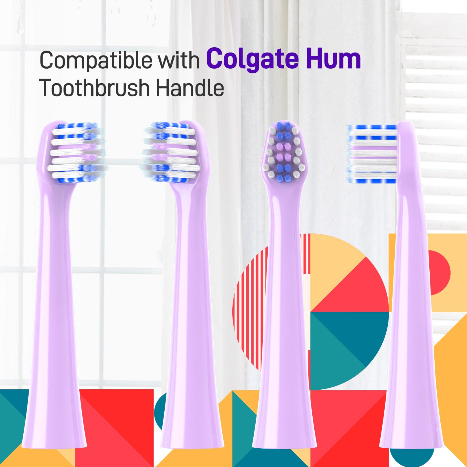 Colgate Hum compatible replacement brush heads with Tynex Nylon bristles