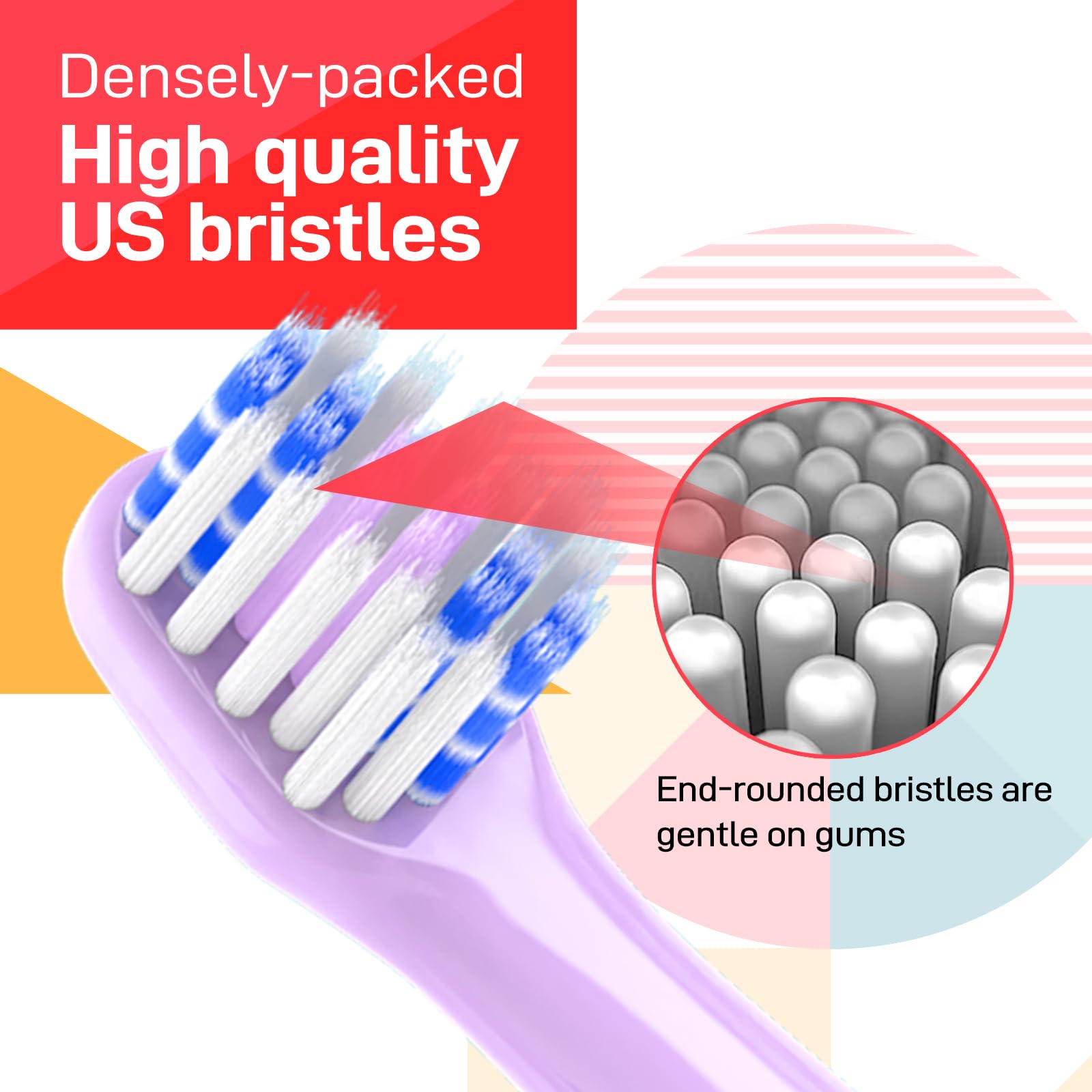 Two-bristle design replacement heads for Colgate Hum for thorough cleaning