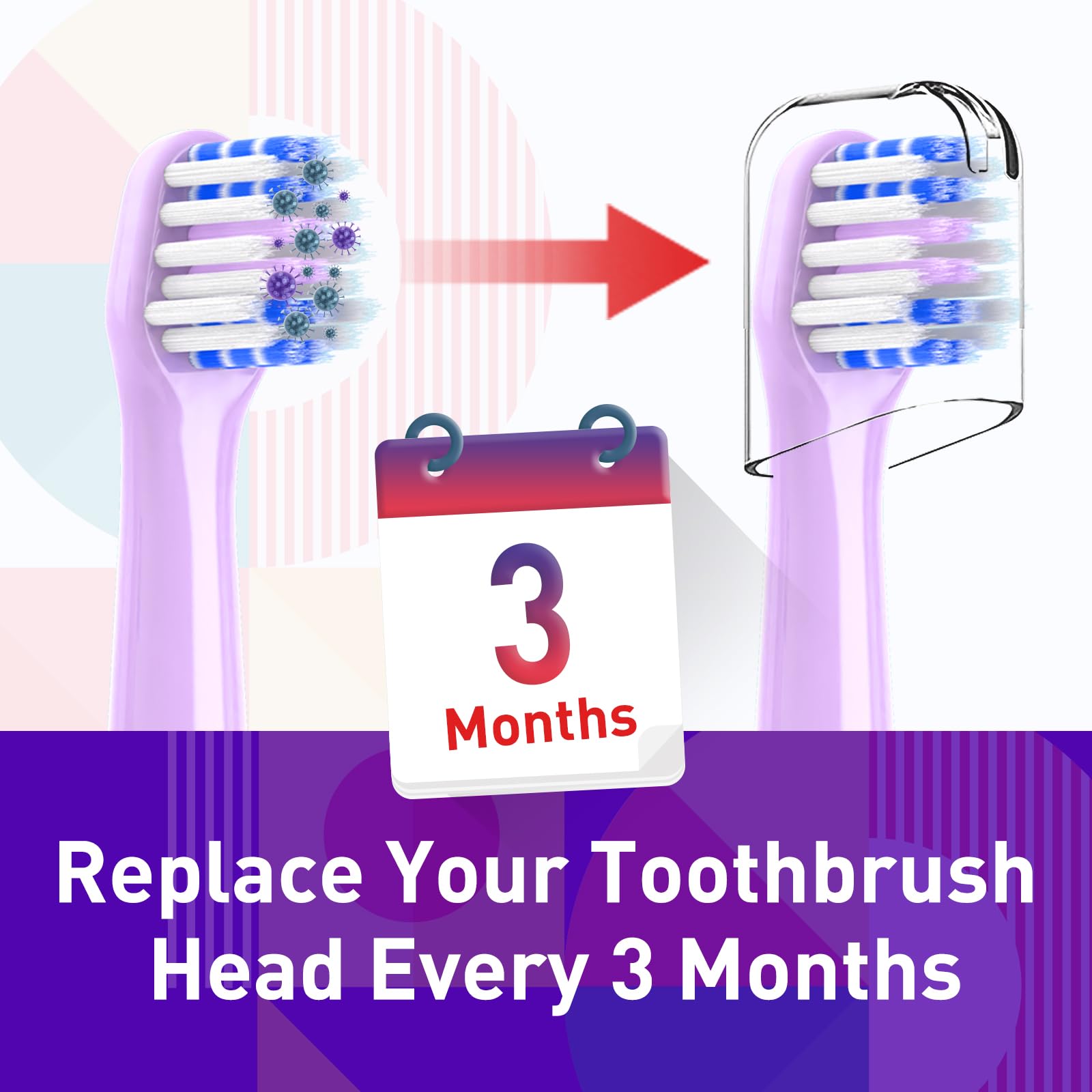 Purple Colgate Hum compatible brush heads illustrated in packaging