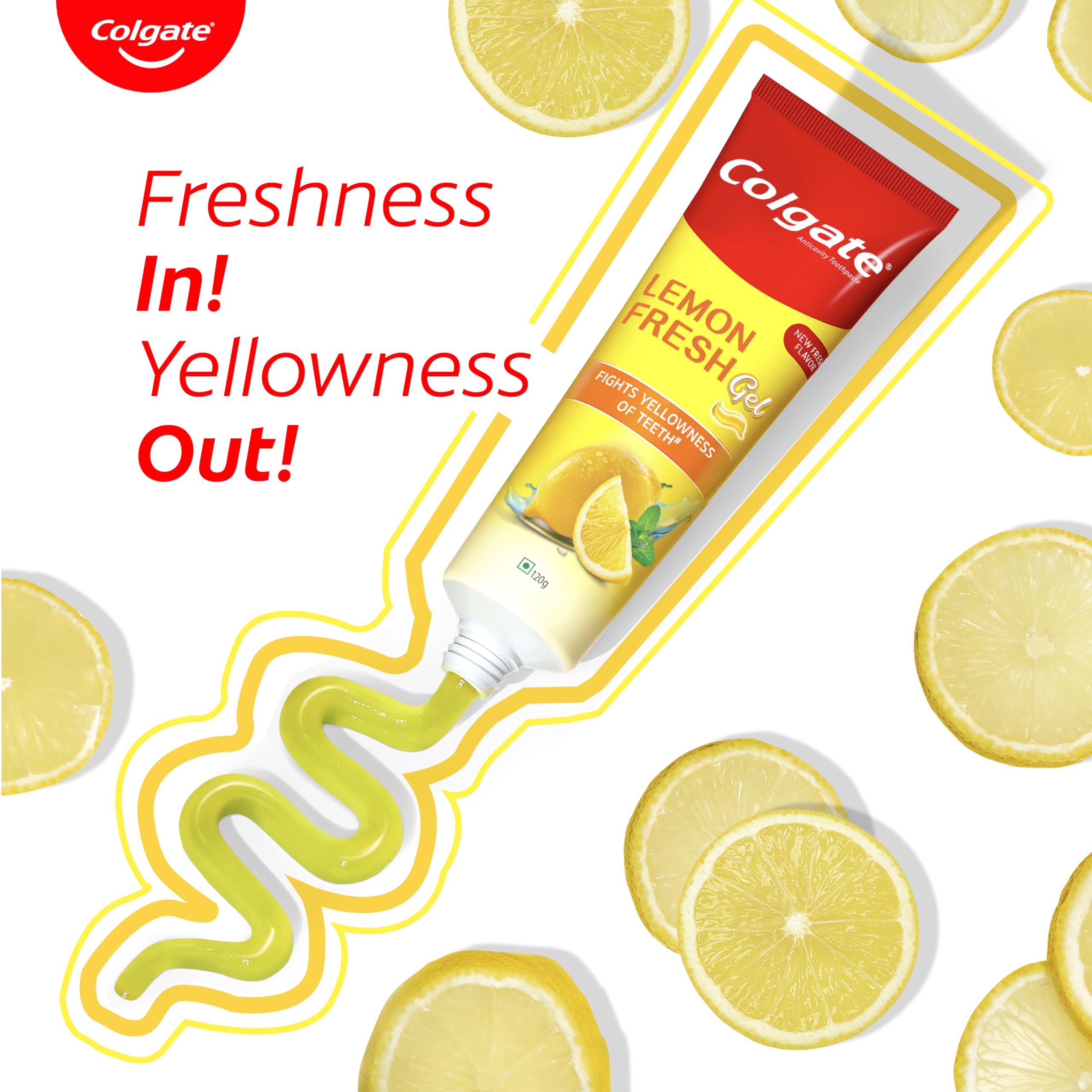 Close-up of lemon-infused toothpaste gel texture