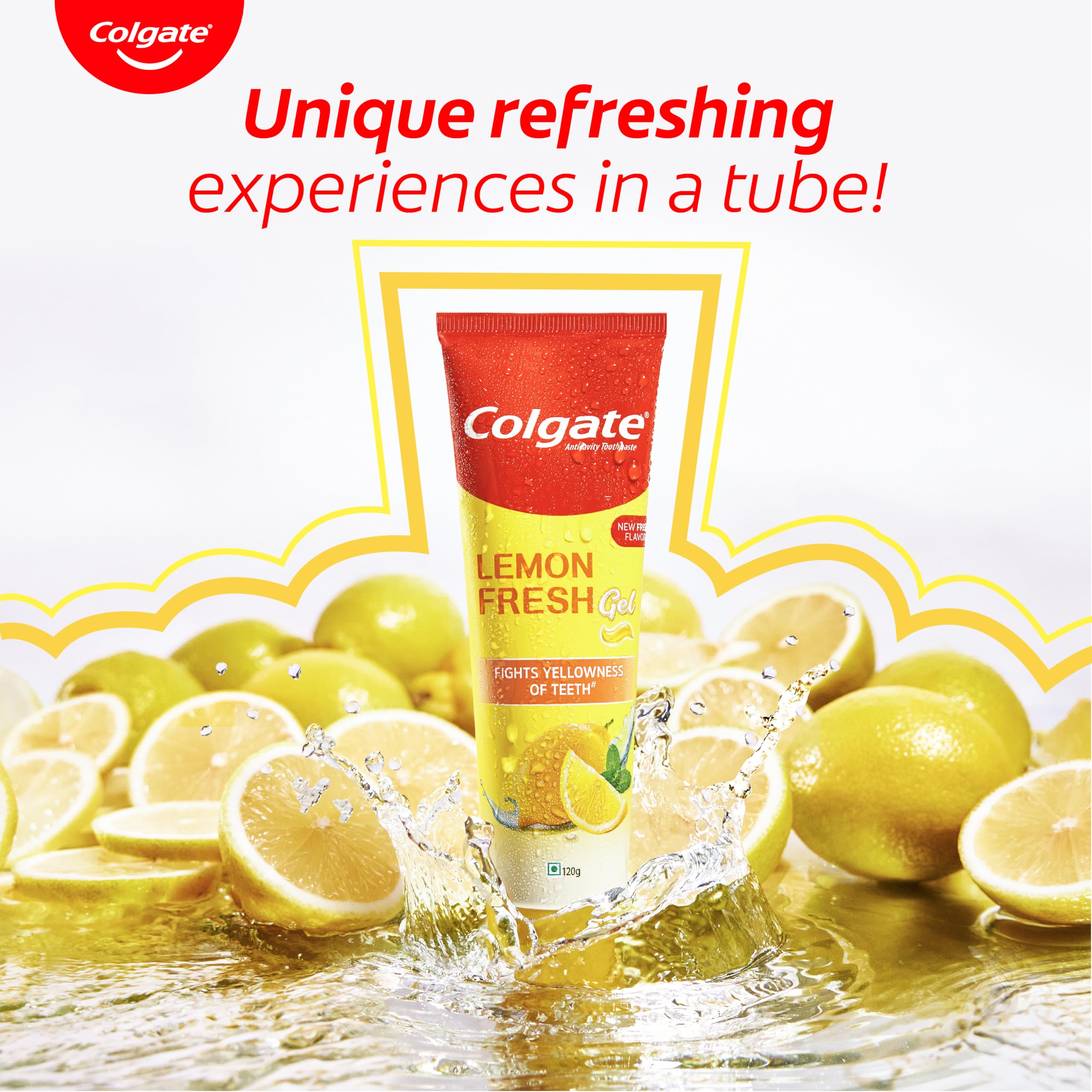 Toothbrush with Colgate Lemon Fresh Gel Toothpaste