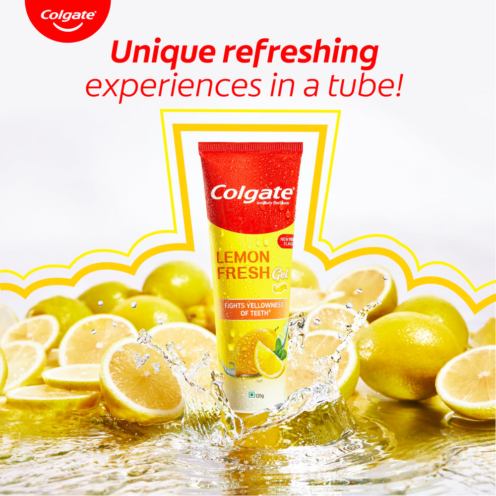 Toothbrush with Colgate Lemon Fresh Gel Toothpaste