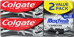 Tube of Colgate Max Fresh Charcoal Mint toothpaste