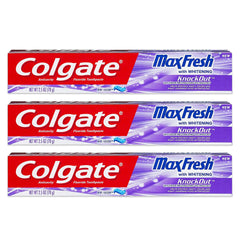 Colgate Max Fresh KnockOut Gel Toothpaste 2.5 oz – front view (pack of 3)