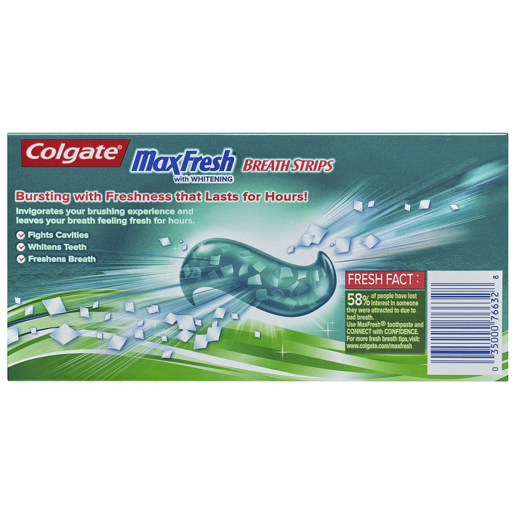 Tooth surface showing whitening effect from Colgate toothpaste