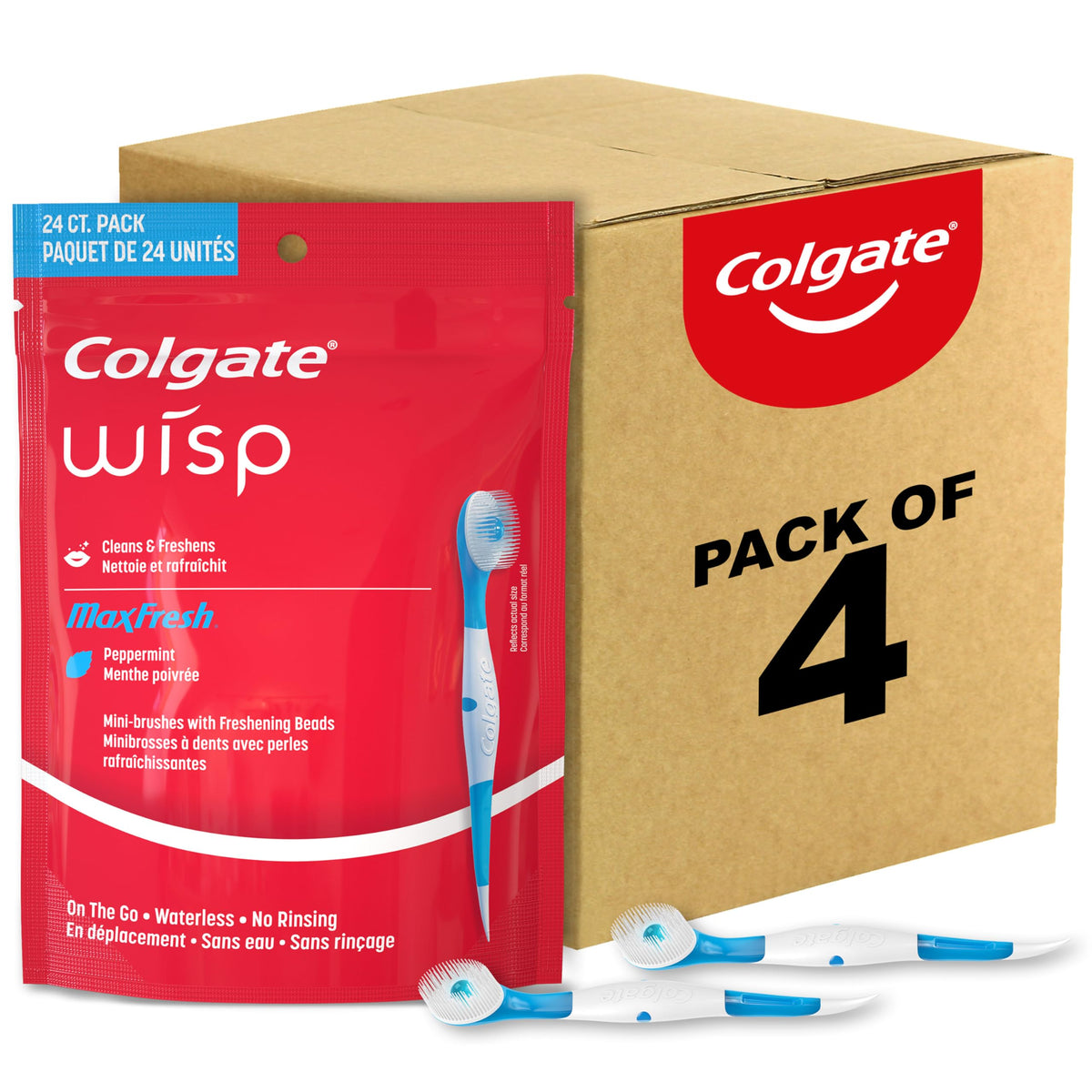 Colgate Max Fresh Wisp Disposable Mini Toothbrush Peppermint – portable travel size